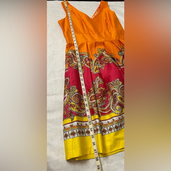 Spense Orange Midi Dress with Cotton Blend🌴☀️ - Picture 4 of 12